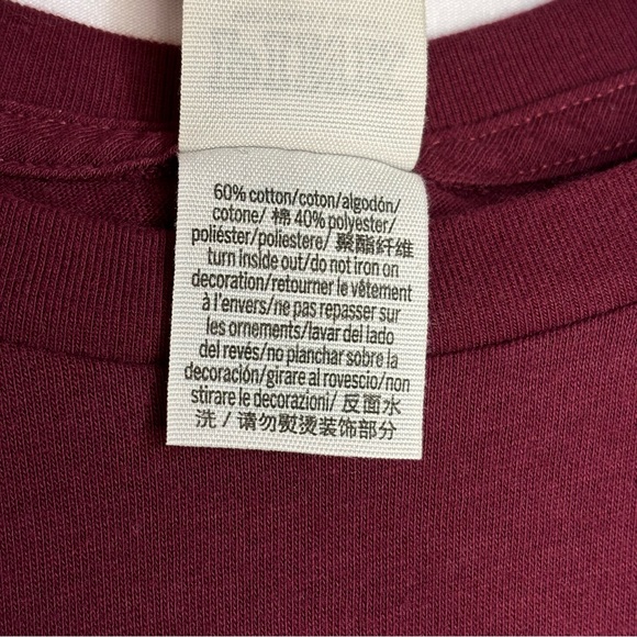 PINK burgundy striped long sleeve | Size XS - Picture 6 of 7